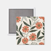 Individueller Text für botanisches Muster Magnet (Vorderseite/Rückseite)