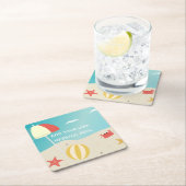 Individueller Text für Sommerurlaub am Meer Rechteckiger Pappuntersetzer (Vor Ort)