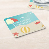 Individueller Text für Sommerurlaub am Meer Rechteckiger Pappuntersetzer (angewinkelt)