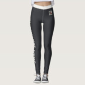 Individueller Text Katzenfoto Neutrales Muster Cav Leggings (Vorderseite)