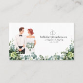 Individueller Text Moderne Blumenhochzeit Visitenkarte (Rückseite)