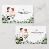 Individueller Text Moderne Blumenhochzeit Visitenkarte (Vorne/Hinten)