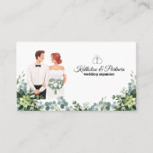 Individueller Text Moderne Blumenhochzeit Visitenkarte (Vorderseite)