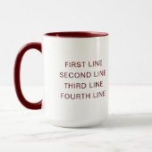 Individueller Text Personalisierte Bordeauxrote 15 Tasse (Links)