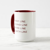 Individueller Text Personalisierte Bordeauxrote 15 Tasse (Vorderseite Links)