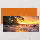 Individueller Text Tropical Beach Sunset (Vorne/Hinten)