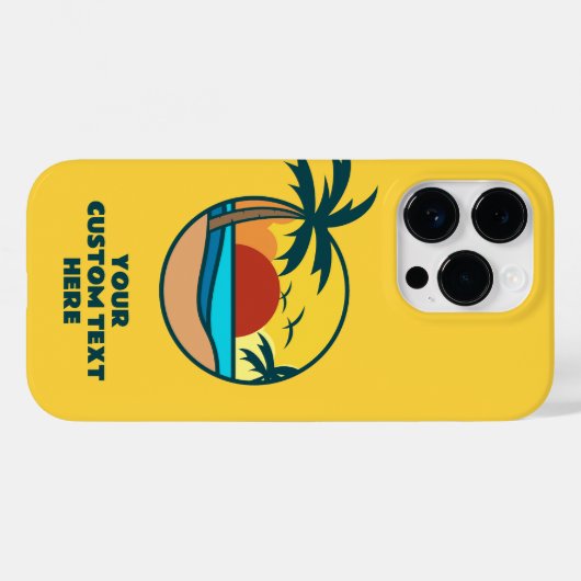 Individueller Text Tropical Beach Sunset Case-Mate iPhone Hülle (Rückseite (Horizontal))