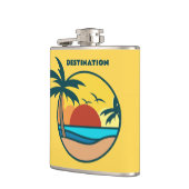 Individueller Text Tropical Beach Sunset Flachmann (Links)