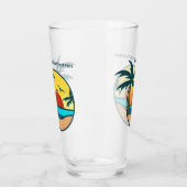 Individueller Text Tropical Beach Sunset Glas (Links)