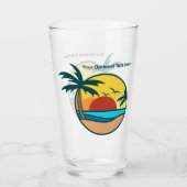 Individueller Text Tropical Beach Sunset Glas (Vorderseite)