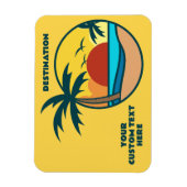 Individueller Text Tropical Beach Sunset Magnet (Vertikal)