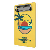 Individueller Text Tropical Beach Sunset Mini Klemmbrett (Gewinkelt2)