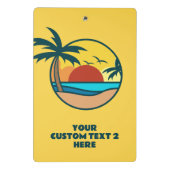 Individueller Text Tropical Beach Sunset Mini Klemmbrett (Rückseite)