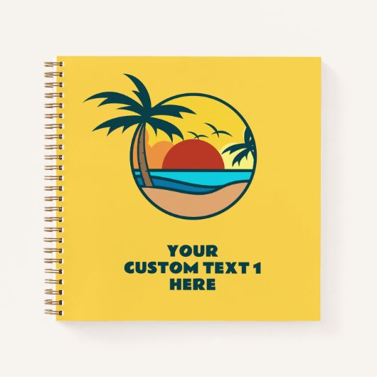 Individueller Text Tropical Beach Sunset Notizblock (Vorderseite)
