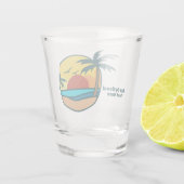 Individueller Text Tropical Beach Sunset Schnapsglas (Rückseite)
