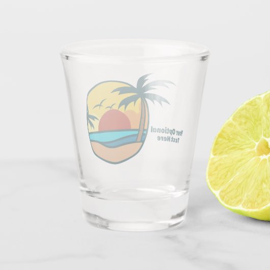 Individueller Text Tropical Beach Sunset Schnapsglas (Rückseite)