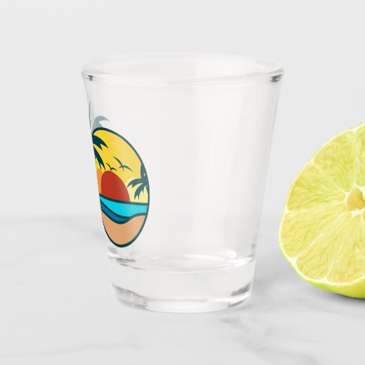 Individueller Text Tropical Beach Sunset Schnapsglas (Rechts)