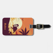 Individueller Text Tropical Flamingo Gepäckanhänge Gepäckanhänger (Vorderseite horizontal)