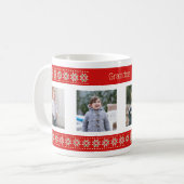 Individueller Text vier Fotos Weihnachtsmuster Kaffeetasse (Vorderseite Links)