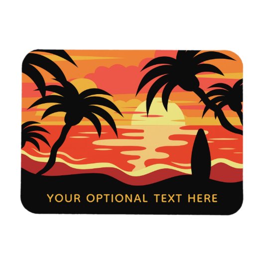 Individueller Textmagnet für den tropischen Sunset Magnet (Horizontal)
