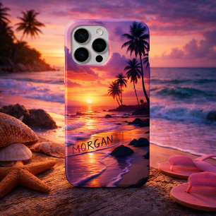Individueller tropischer Sonnenuntergangsstrand –  Case-Mate iPhone Hülle