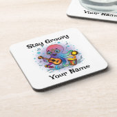Individueller Untersetzer | Retro-Oktopus | Name & (Linke Seite)