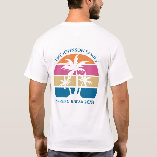 Individueller Urlaub für die Tropical Beach Family T-Shirt (Rückseite)