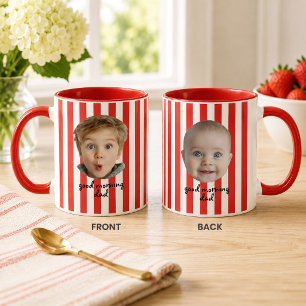 Individueller Vatertag 2 Foto Baby Gesicht Roter S Tasse