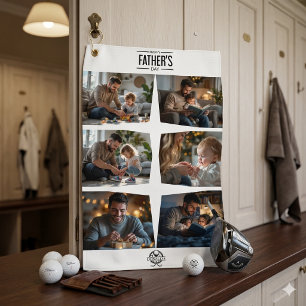 Individueller Vatertagswanddekor Multi-Foto-Collag Golfhandtuch