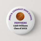 Individueller violetter Basketballspieler der High Button (Vorderseite)