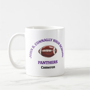 Individueller violetter Footballspieler der High S Kaffeetasse