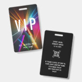 Individueller VIP Concert Event All Access Pass QR Ausweis (Vorder- & Rückseite)
