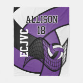 Individueller Volleyball 🏐 Sport-Lila, weiß und s Fleecedecke (Vorderseite)