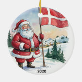 Individueller Weihnachtsmann in Dänemark  Keramik Ornament (Hinten)