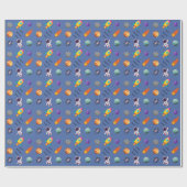 Individueller Weltraum-Geburtstag Geschenkpapier (Flach)