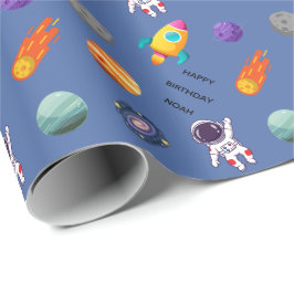 Individueller Weltraum-Geburtstag Geschenkpapier