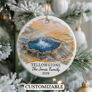 Individueller Yellowstone-Nationalpark, Montana Keramik Ornament