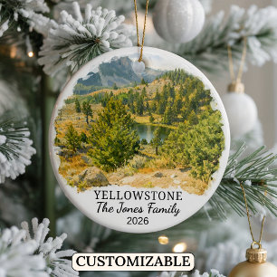 Individueller Yellowstone-Nationalpark, Montana Keramik Ornament