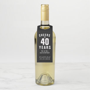 Individuelles 40-jähriges Party Flaschenanhänger