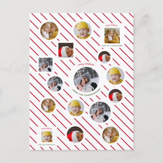 Individuelles 4-Foto-🎄 Einladungspostkarte (Vorderseite)