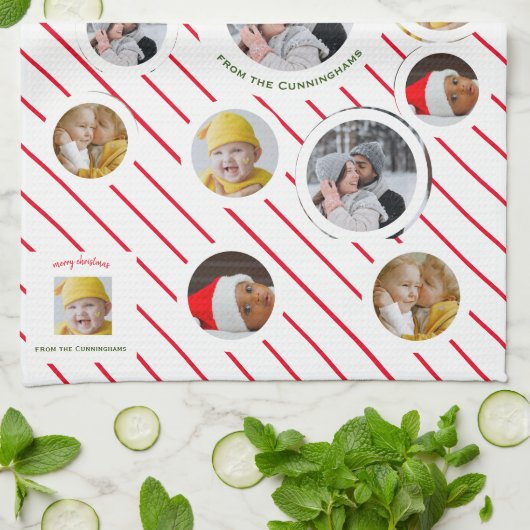 Individuelles 4-Foto-🎄 Geschirrtuch (Gefaltet)