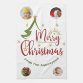 Individuelles 4-Foto-🎄 Geschirrtuch (Vertikal)