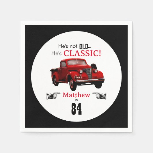 Individuelles Alter nicht alt, aber roter Klassike Serviette (Vorderseite)
