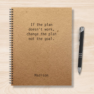 Individuelles Ändere Den Plan Motivationszitat Notizblock