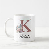 Individuelles Anfangs- & Mädchenname personalisier Kaffeetasse (Links)