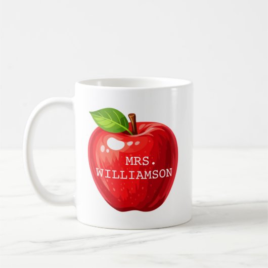 Individuelles Apple-Lehrergeschenk Kaffeetasse (Links)