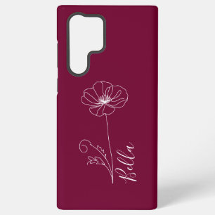 Individuelles August-Mohn-Geburtsblumengeschenk zu Samsung Galaxy Hülle