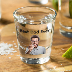 Individuelles Bestes Papa-Foto zum Vatertag Schnapsglas