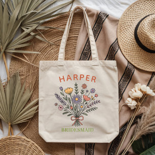 Individuelles Boho-Blumengeschenk für Brautparty-S Tragetasche