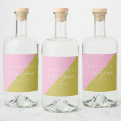 Individuelles Brautparty für den rosa grünen Block Alkoholflaschenetikett (Flaschen)